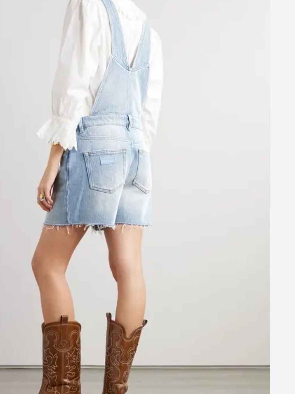 GANNI Light Blue Denim Short Overalls - Women Jeans - Picture 9 of 9